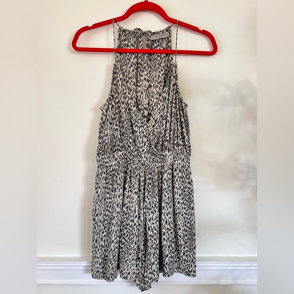 All Saints Maya Cheetah Animal Print Romper Size Small